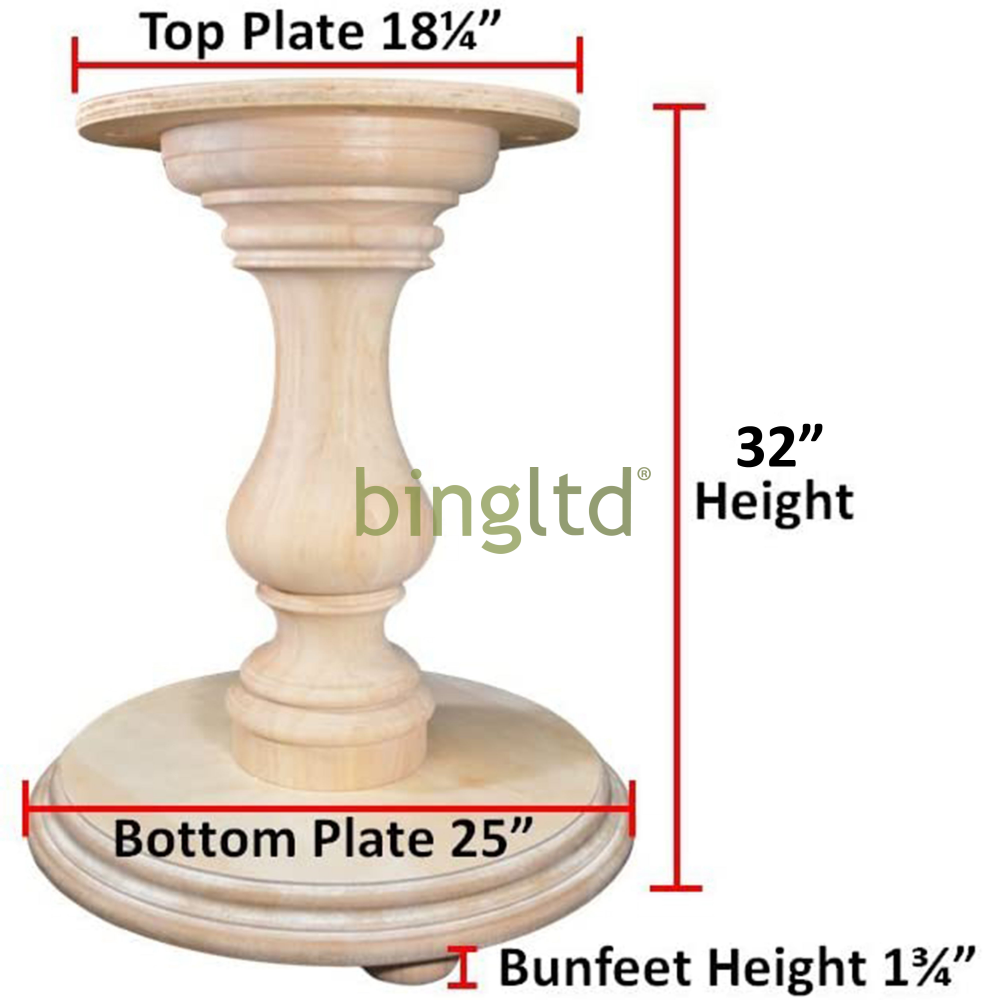 Bradford Round Pedestal Table Base (Wh-Bradford[Height]-Color)