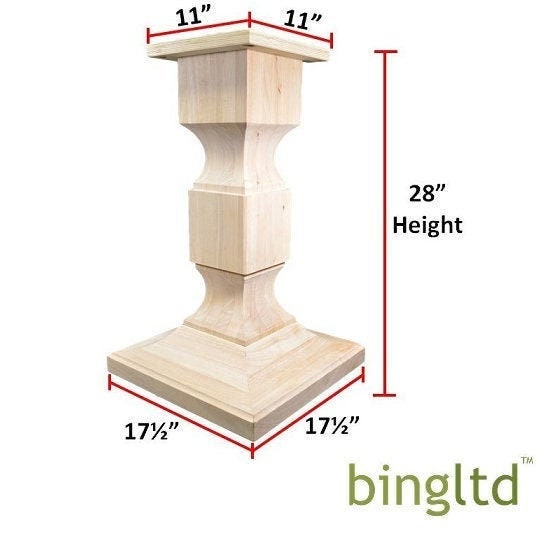 Chelsea Square Pedestal Table Base (Wh-Chelsea(Size)-Color)
