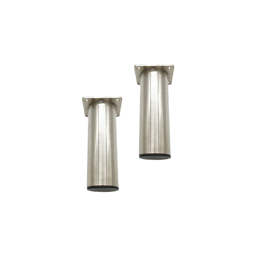 6” Nickel Cylindrical Metal Sofa Legs (ML-26-N)