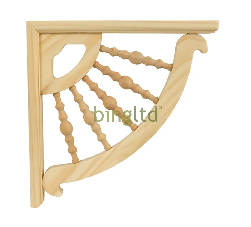 12’ Pine Heart Bracket Corner Trim (Brk12F-Pi-Unf) Unfinished / Set Of 1 Corbels & Brackets