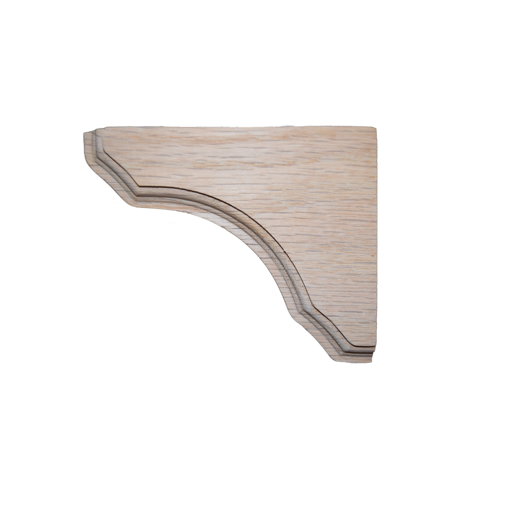 4 1/4’ Oak Shelf Support (Brk425-Oak-Unf) Corbels & Brackets