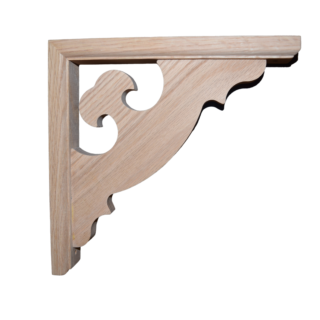 8 3/4’ Oak Corner Trim (Brk875-Oak-Unf) Unfinished / Box Of 16 Corbels & Brackets