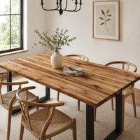 Full-Length Acacia Butcher Block Island Top (No Finger Joints) — 3 Options