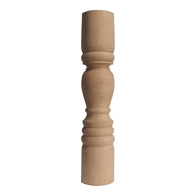 23’ Unfinished Hardwood Round Pedestal Post (Tl-580-Pedestal) / Box Of 1 Kitchen Posts