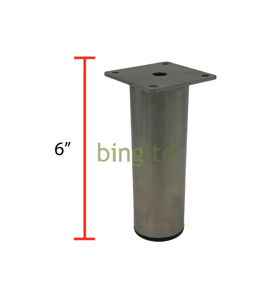 6” Nickel Cylindrical Metal Sofa Legs (Ml-26-N)