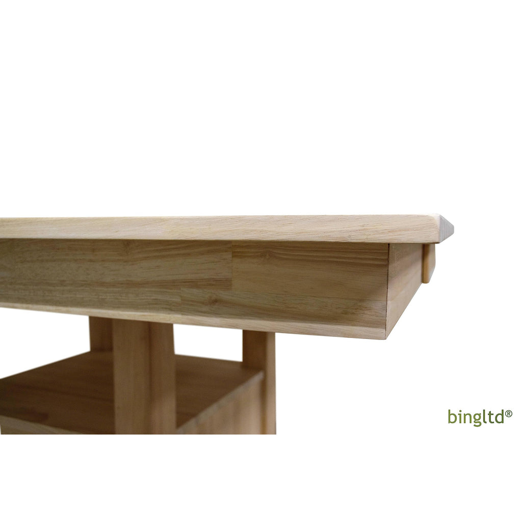 Bingltd - 54’ Long 36’ Tall Ember Gathering Table With Square Storage Base Unfinished