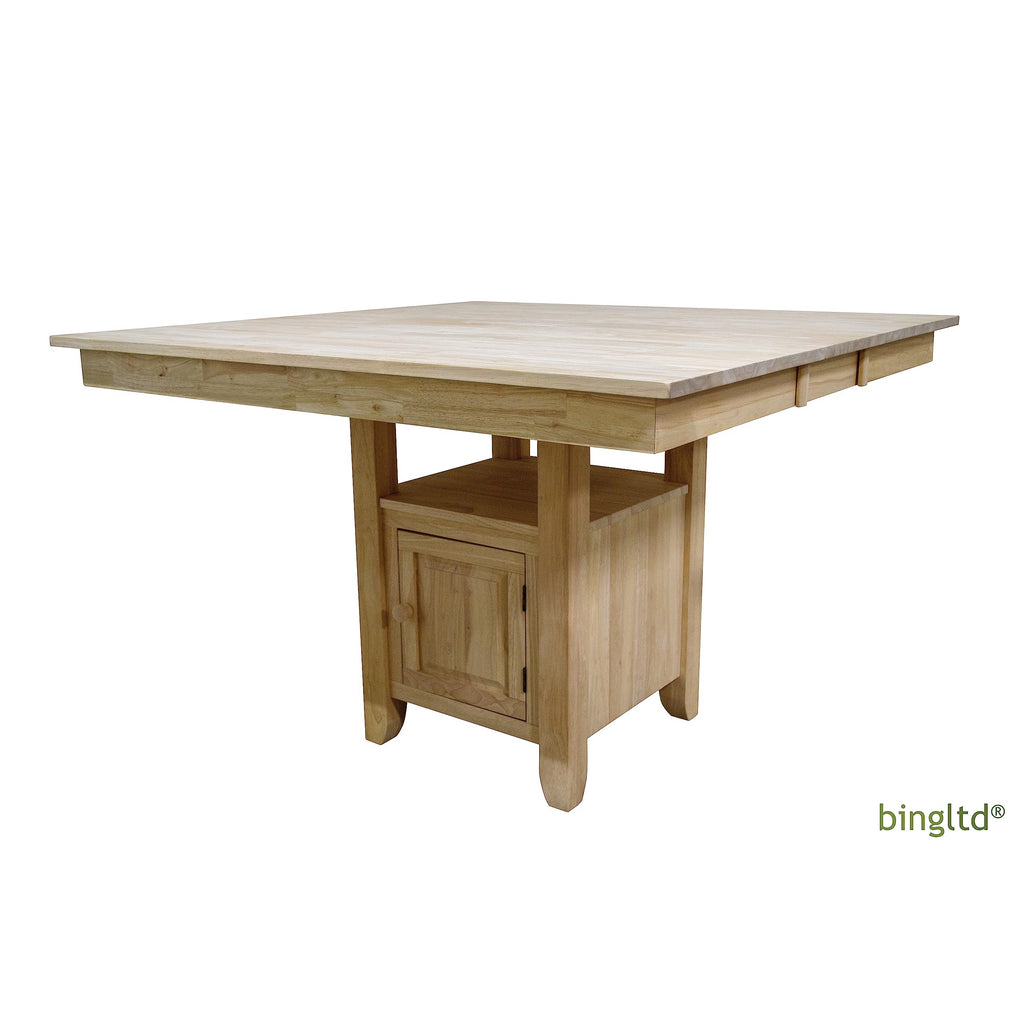 Bingltd - 54’ Long 36’ Tall Ember Gathering Table With Square Storage Base Unfinished