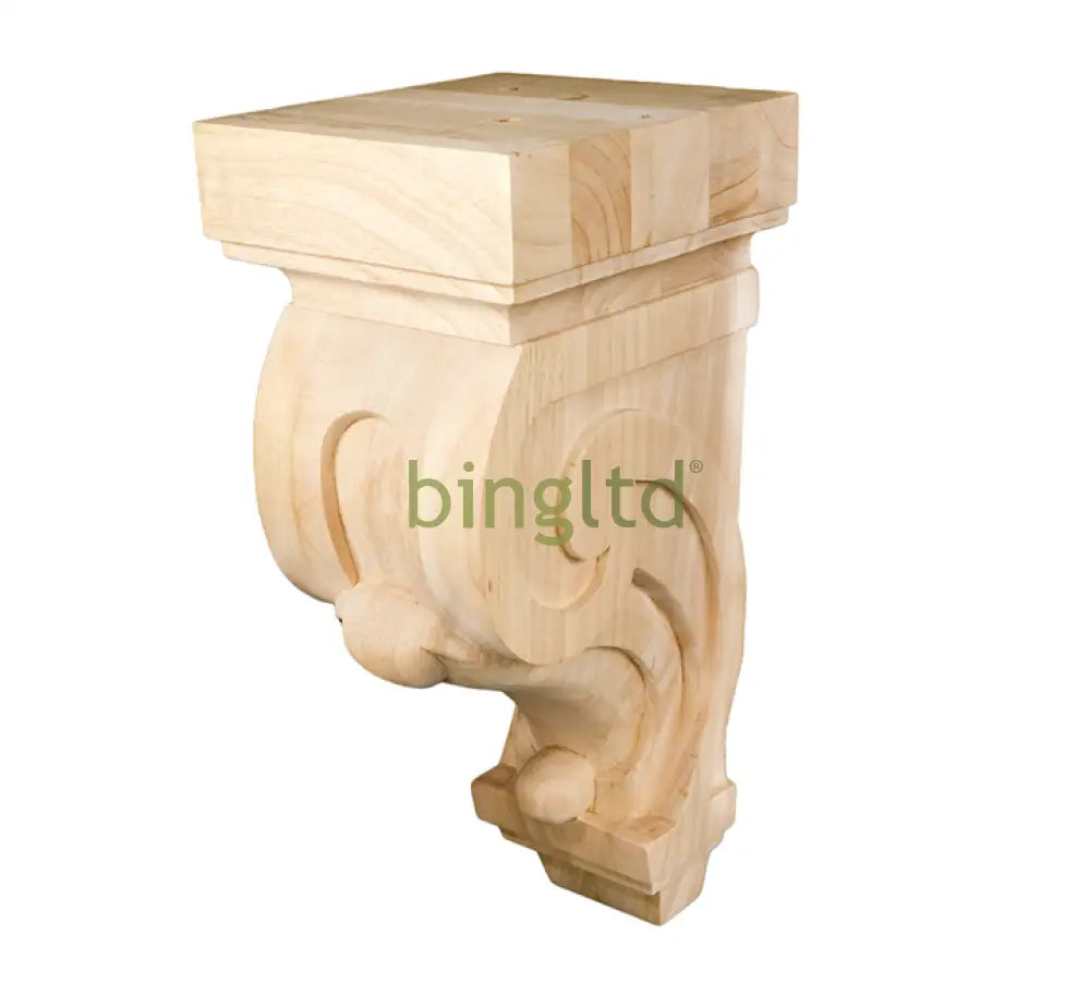 9 1/8’ Corbel Traditional Solid Rubberwood Bracket (C-Cbln-Rw) Unfinished / Box Of 12 Corbels &