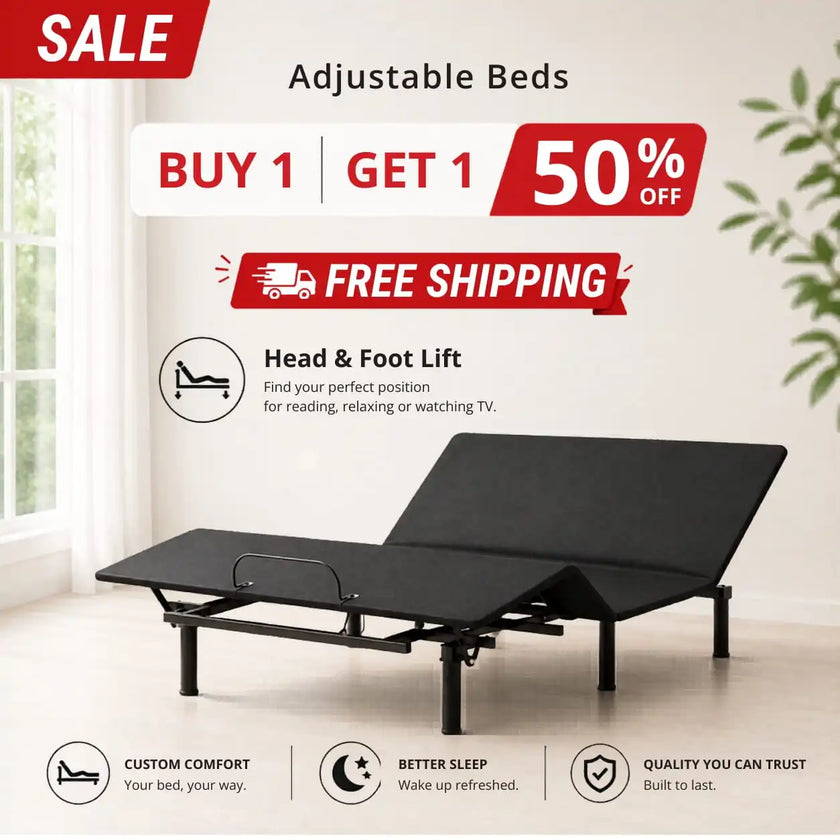 Adjustable Bed with wireless remote, Head & Foot 1