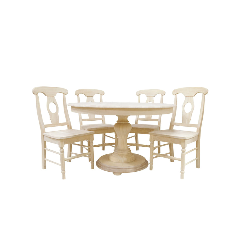 Bingltd - 30’ Tall Bradford Round Dining Table Set For Kitchen Room With 4 Built Chairs 48 Inch /