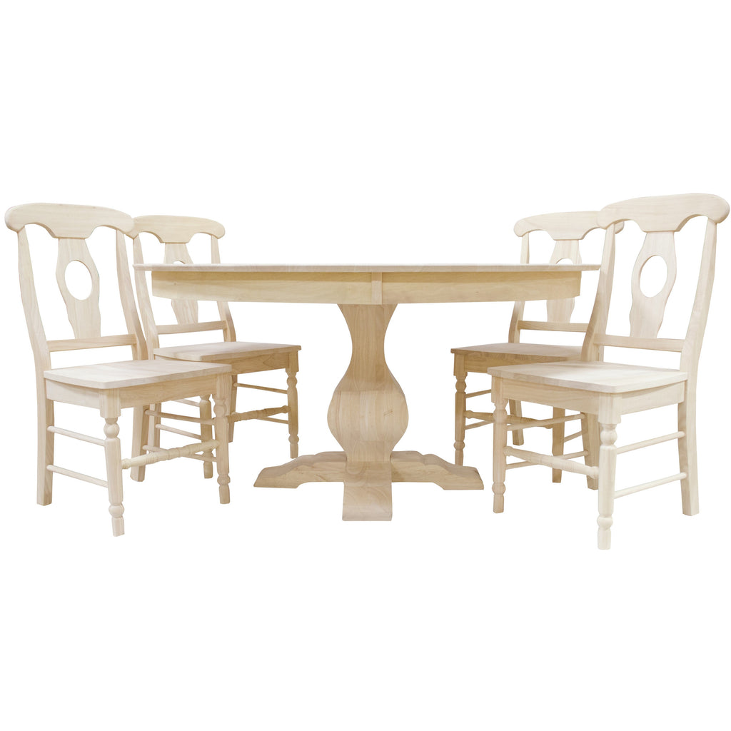 Bingltd - 30’ Tall Miller Round Dining Table Set For Kitchen Room With 6 Built Chairs 60 Inch /