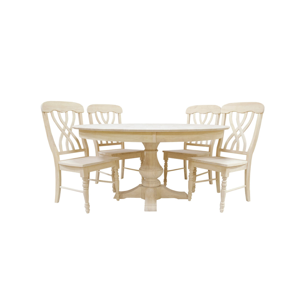 Bingltd - 30’ Tall Taylor Round Dining Table Set For Kitchen Room With 4 Built Chairs 48 Inch /