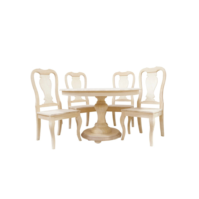 Bingltd - 30’ Tall Bradford Round Dining Table Set For Kitchen Room With 4 Built Chairs 48 Inch /