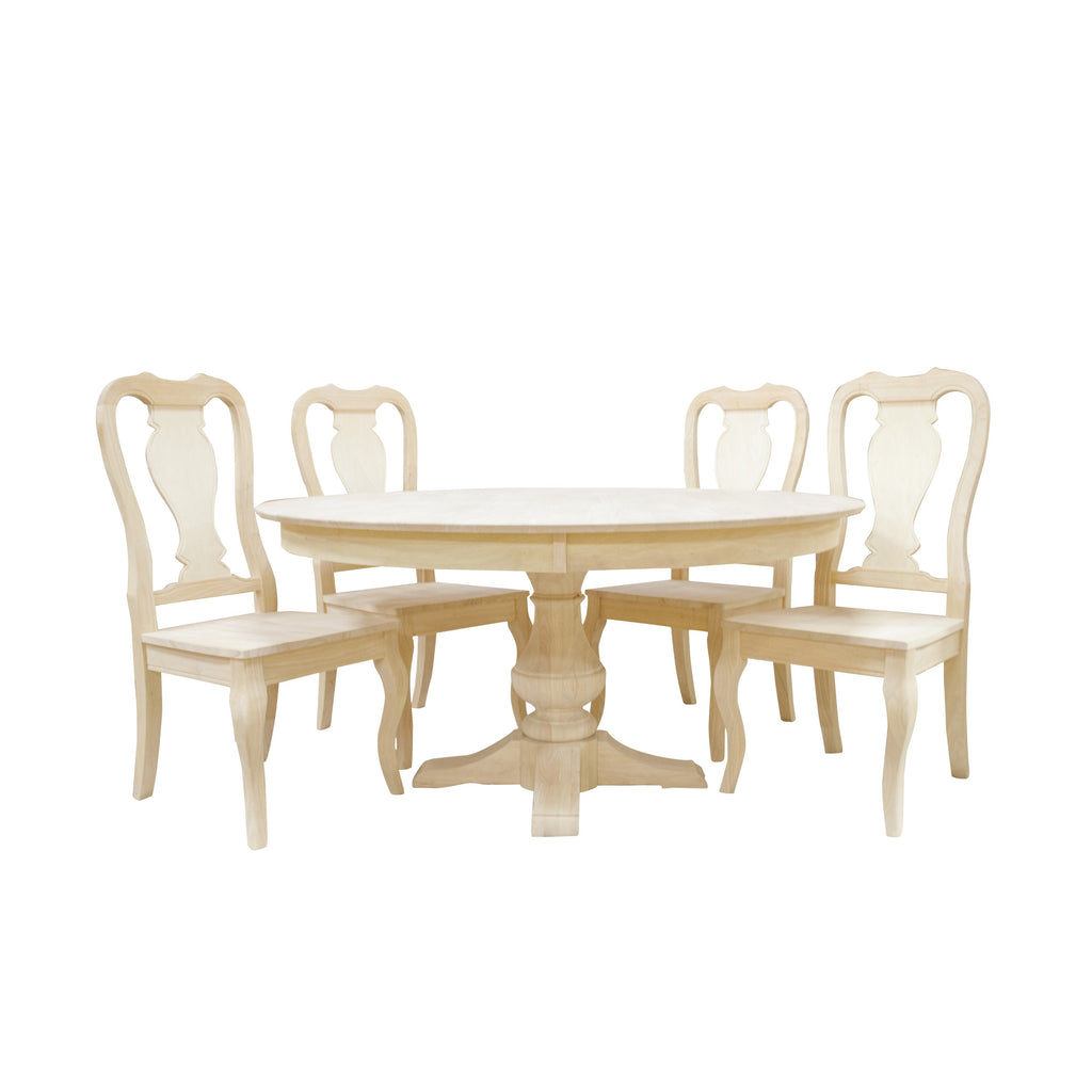 Bingltd - 30’ Tall Taylor Round Dining Table Set For Kitchen Room With 4 Built Chairs 48 Inch /