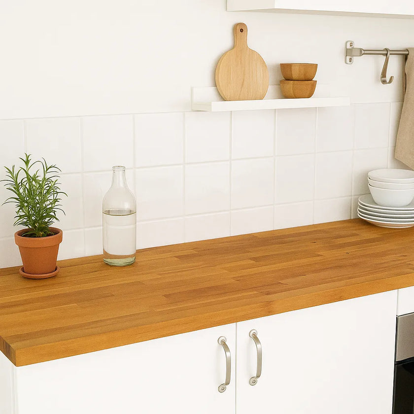 bingltd- Acacia with Oil Solid Wood Butcher Block Countertop With Square Edge