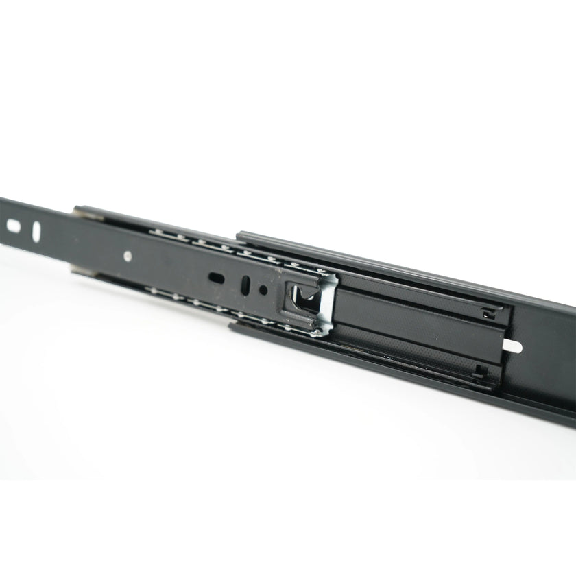 bingltd- Interlock Hardware 3-Section Full Extension Side Mount Black Drawer Slides, 150 LB Capacity Drawer Slide