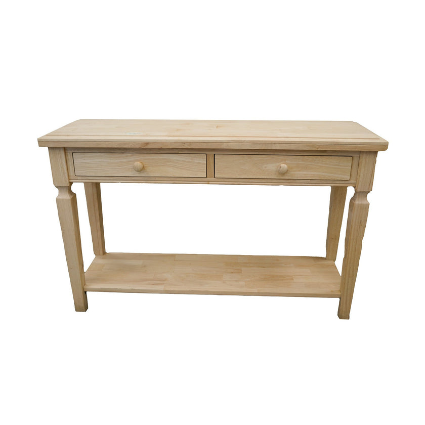 Recon Sofa Table Solid Wood With Drawers - Unfinished (Dk3002-Rw-Unf) Tables