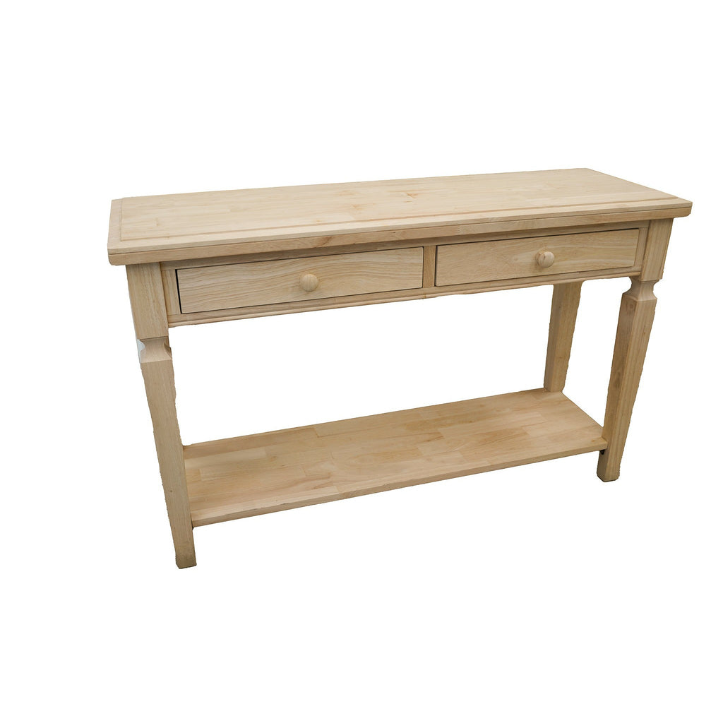 Recon Sofa Table Solid Wood With Drawers - Unfinished (Dk3002-Rw-Unf) Tables