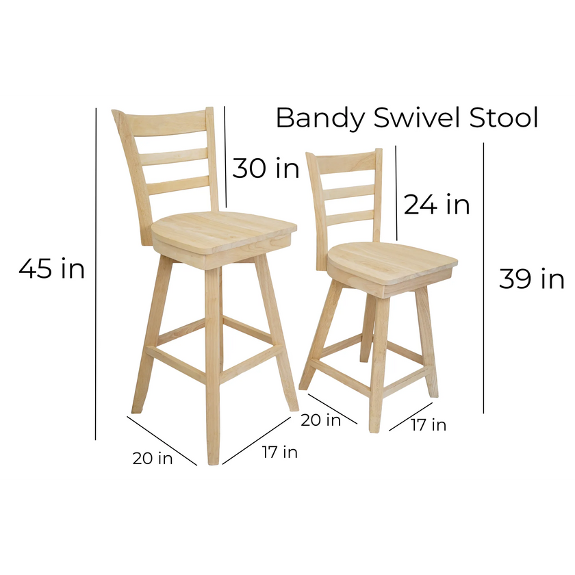Bandy Bar & Counter Stool – Unfinished