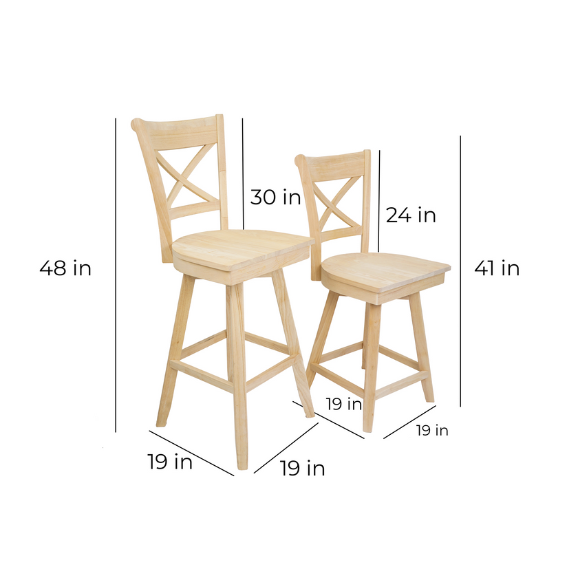 BingLTD -  Avian Bar Swivel Stool Unfinished at 24