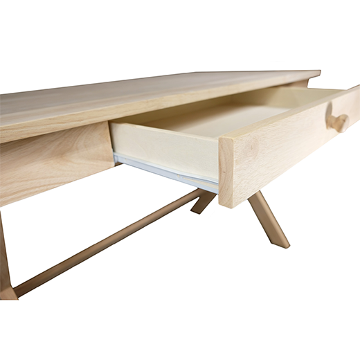 Remo Desk X Leg Design Solid Wood With Drawer - Unfinished Desks