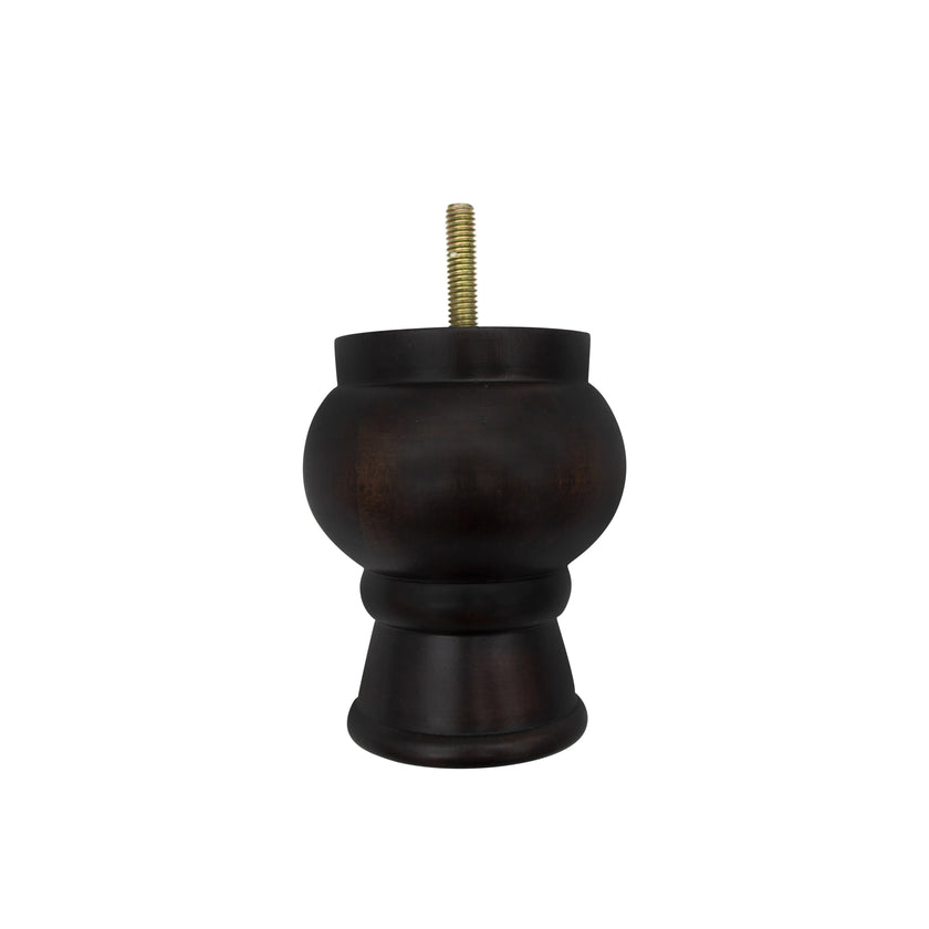 Bingltd - 4 1/2’ Tall Turned Sofa Legs Set Of (P3041-Rw) Dark Walnut (202) / 10Mm