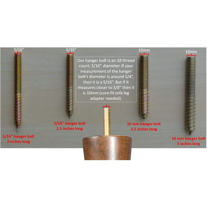 5 1/4’ Square Tapered Hardwood Sofa Legs (Rico)