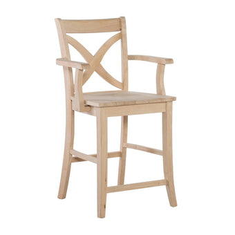 24’ Seating Height Allen Counter Stool (Stl2405[Ab]-Rw-Unf) Yes / Set Of 1 Table & Bar Stools