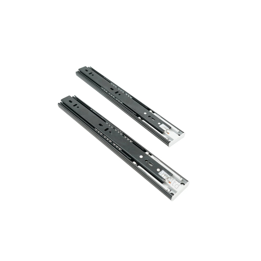 bingltd- Push to Open Drawer Slide, 3 Section Full Extension, Heavy Duty 150 LB Load Capacity, Especially for Handleless Cabinet & Drawer, Ball Bearing, Side Mount, Black