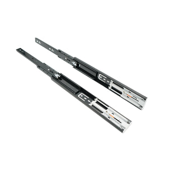 bingltd- Push to Open Drawer Slide, 3 Section Full Extension, Heavy Duty 150 LB Load Capacity, Especially for Handleless Cabinet & Drawer, Ball Bearing, Side Mount, Black