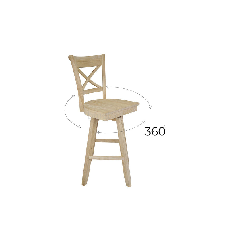 BingLTD -  Avian Bar Swivel Stool Unfinished at 24