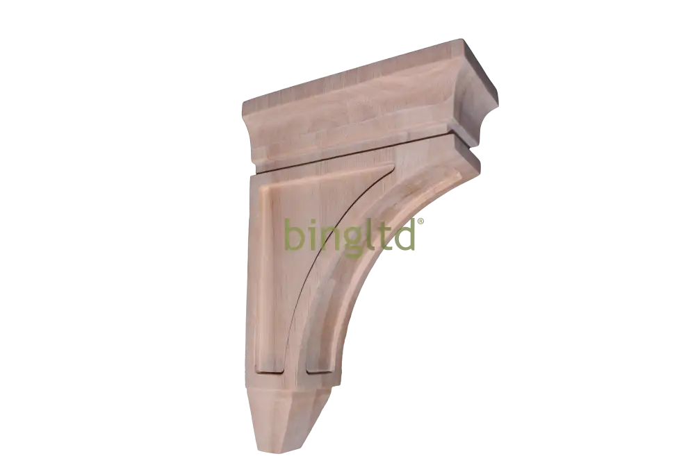 Bingltd - 10’ Corbel Rustic Solid Hardwood Bracket (C1073M-Rw-Unf) Unfinished / Box Of 12