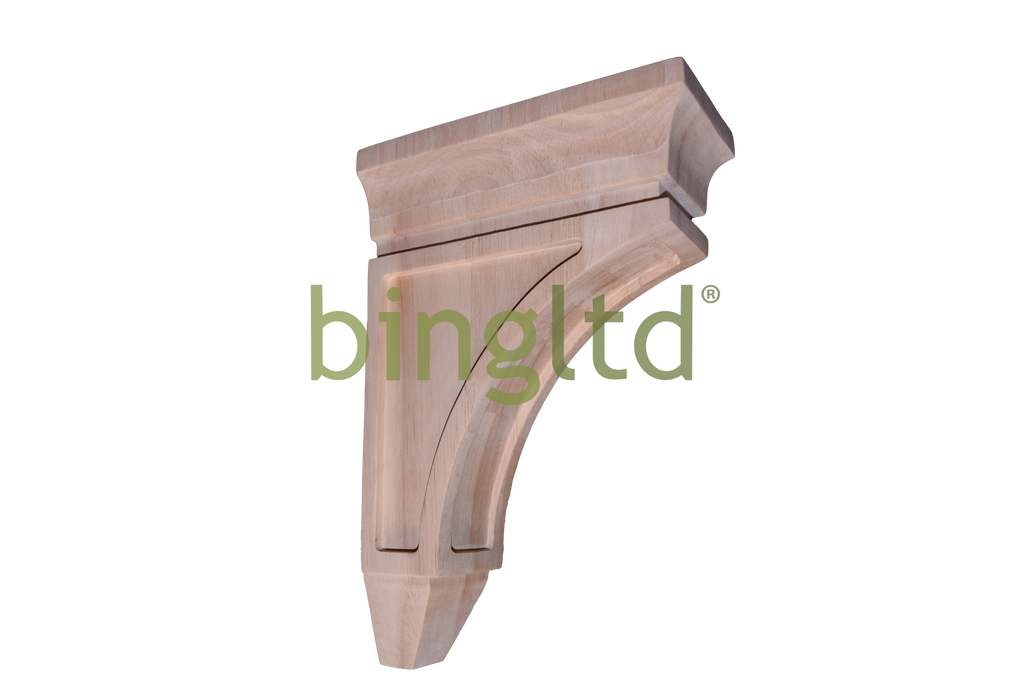 Bingltd - 10’ Corbel Rustic Solid Hardwood Bracket (C1073M-Rw-Unf) Unfinished / Box Of 12