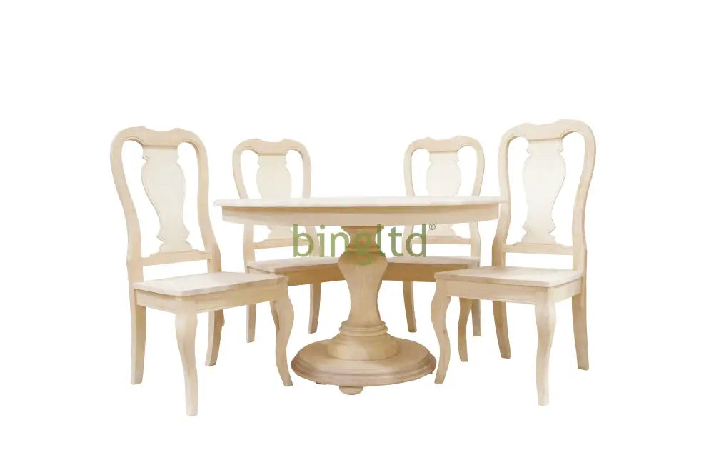 Bingltd - 30’ Tall Bradford Round Dining Table Set For Kitchen Room With 4 Built Chairs 48 Inch /