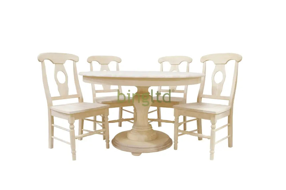 Bingltd - 30’ Tall Bradford Round Dining Table Set For Kitchen Room With 4 Built Chairs 48 Inch /