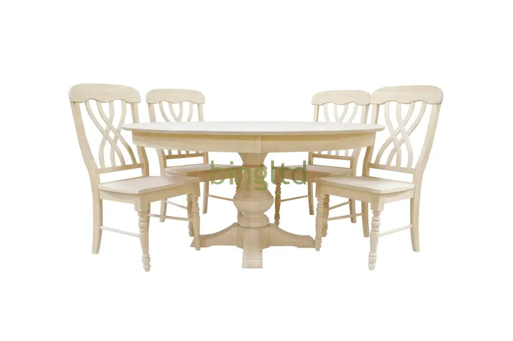Bingltd - 30’ Tall Taylor Round Dining Table Set For Kitchen Room With 6 Built Chairs 60 Inch /