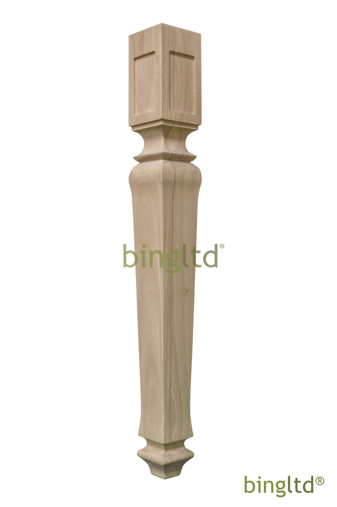 Bingltd - 30’ Tall Unfinished Rubberwood Dining Table Leg (Tl30351-[G}-Rw-Unf) Legs