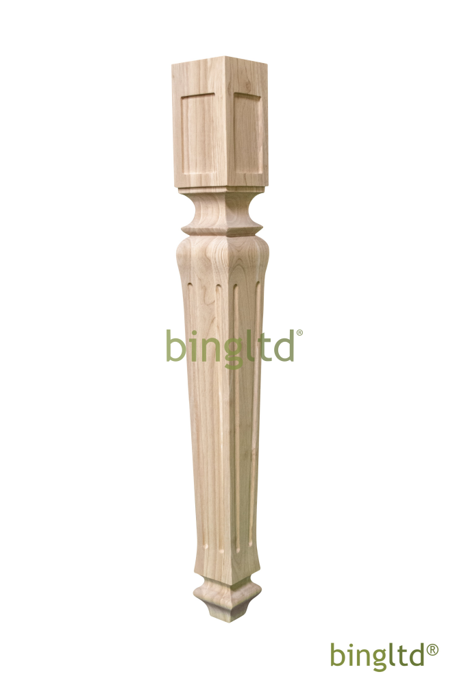 Bingltd - 30’ Tall Unfinished Rubberwood Dining Table Leg (Tl30351-[G}-Rw-Unf) Legs