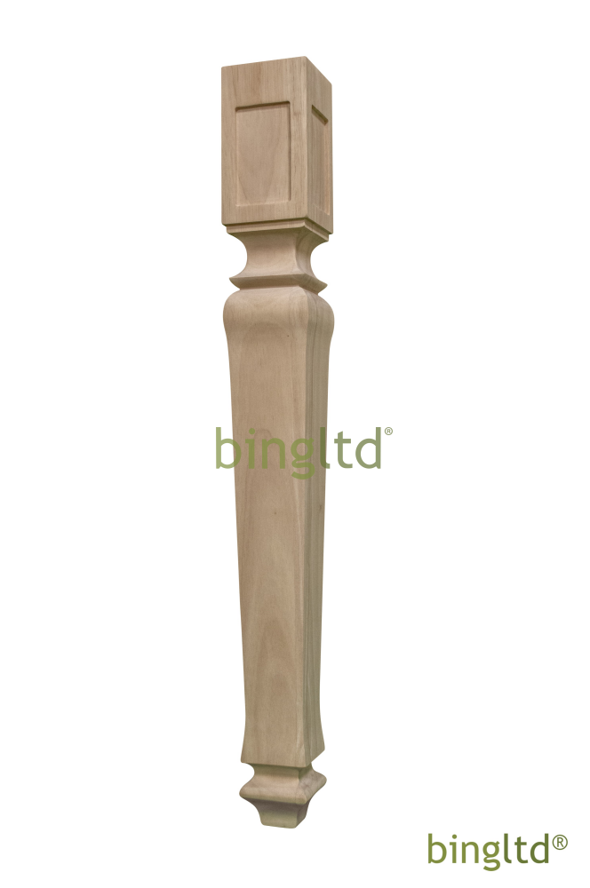 Bingltd - 30’ Tall Unfinished Rubberwood Dining Table Leg (Tl30351-[G}-Rw-Unf) / Without Grooves
