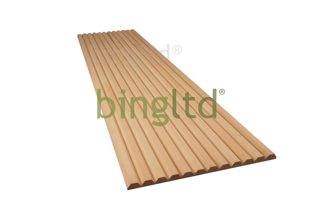 Bingltd - 48’’ Long X 12’’ Wide With 1’’ Bevel Slat Tambourunfinished 1 Pc (Wp-8204-Unf) Wall Panel