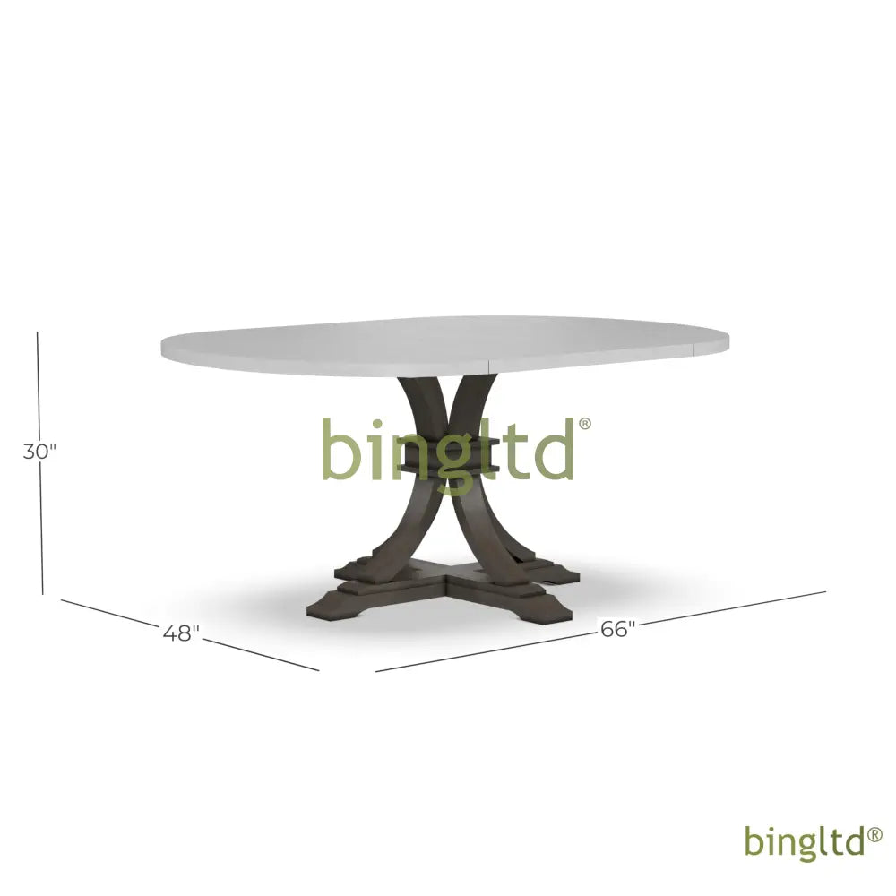 Bingltd - 48’ X To 66’ Butterfly 30’ Tall Gabriel Dining Table (Tt4866-Pd-12B30) Chalk /