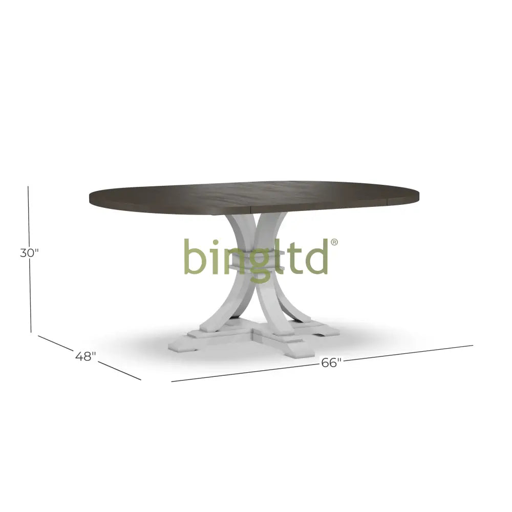 Bingltd - 48’ X To 66’ Butterfly 30’ Tall Gabriel Dining Table (Tt4866-Pd-12B30) Nickel /