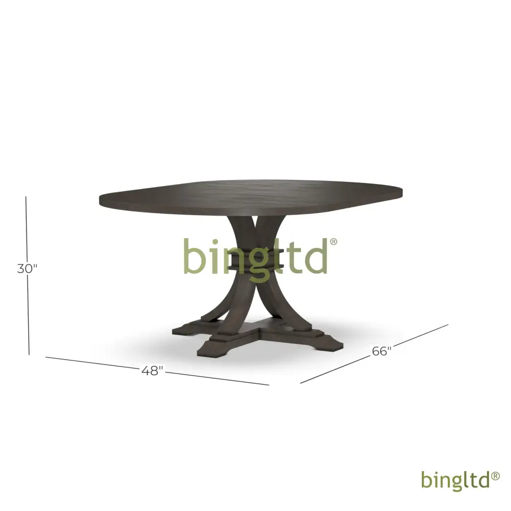 Bingltd - 48’ X To 66’ Butterfly 30’ Tall Gabriel Dining Table (Tt4866-Pd-12B30) Nickel / Set