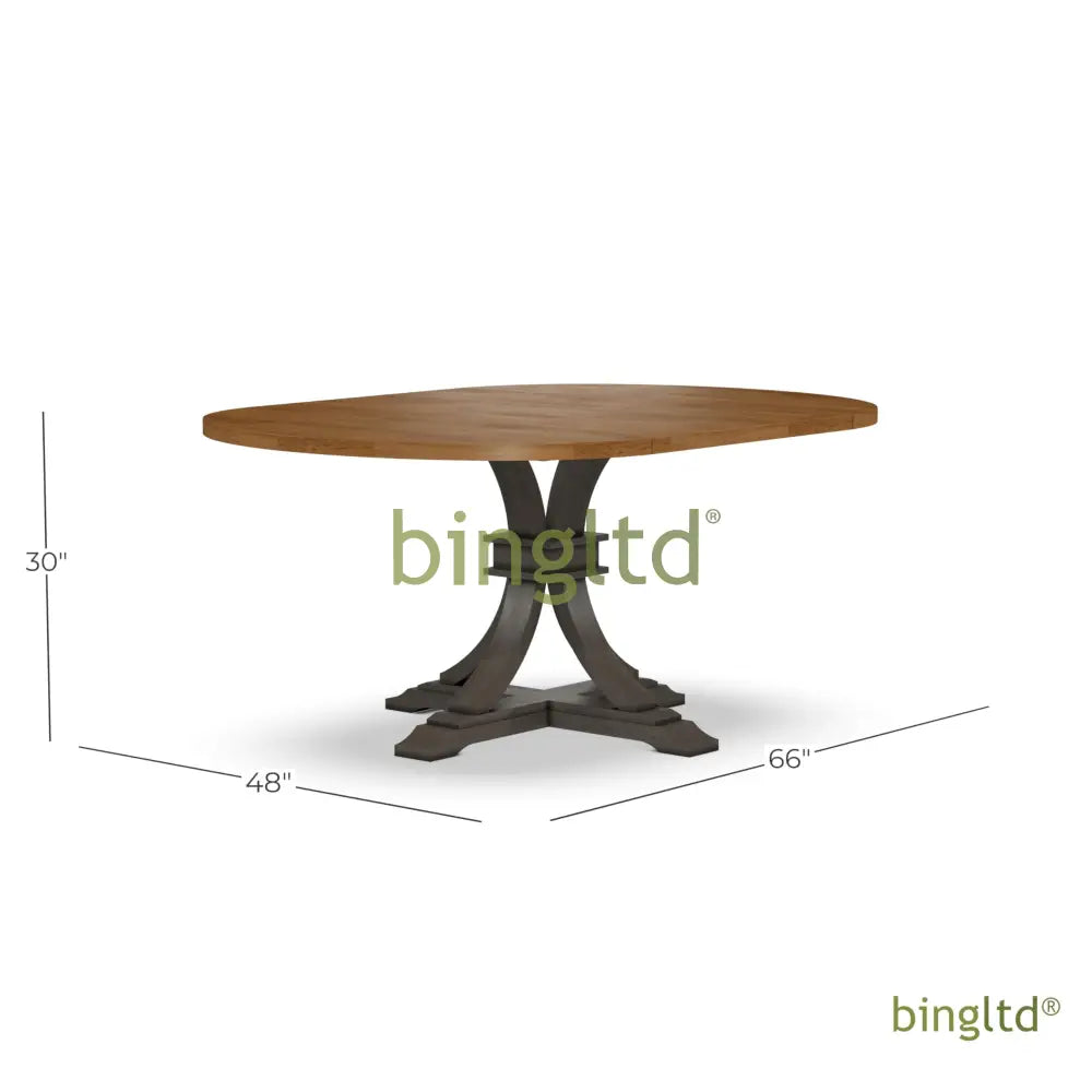 Bingltd - 48’ X To 66’ Butterfly 30’ Tall Gabriel Dining Table (Tt4866-Pd-12B30) Wheat /