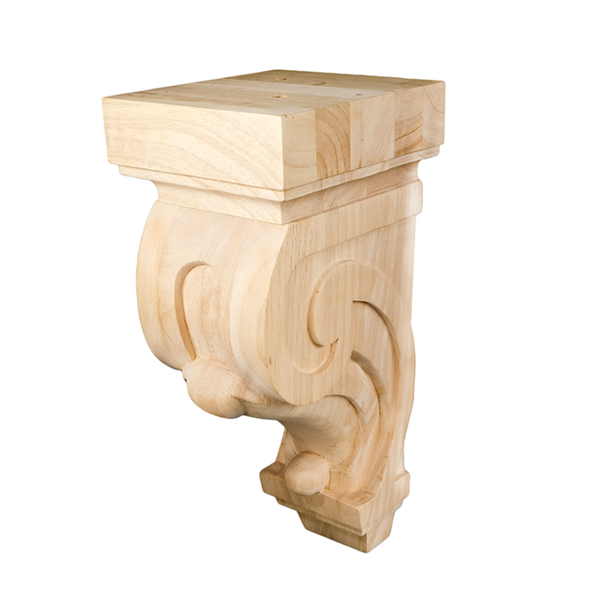 14’ Corbel Traditional Rubberwood Bracket (C-Cblm-Rw) Unfinished / Box Of 4 Corbels & Brackets