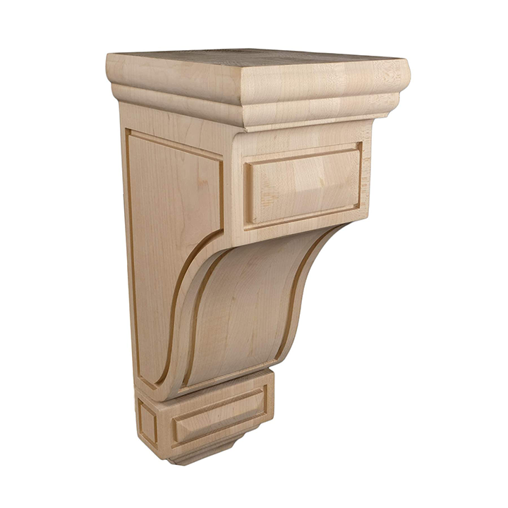 14’ Corbel Traditional Solid Maple Bracket (C-Pm6-Maple) Unfinished / Box Of 4 Corbels & Brackets