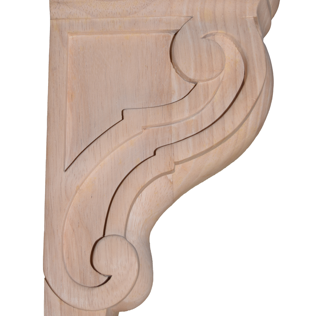 9 5/8’ Corbel Traditional Solid Rubberwood Bracket (C-Wc13-Rw) Unfinished / Box Of 8 Corbels &