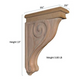 13’ Oak Rosette Large Corbel (C114-Oak-Unf) Corbels & Brackets