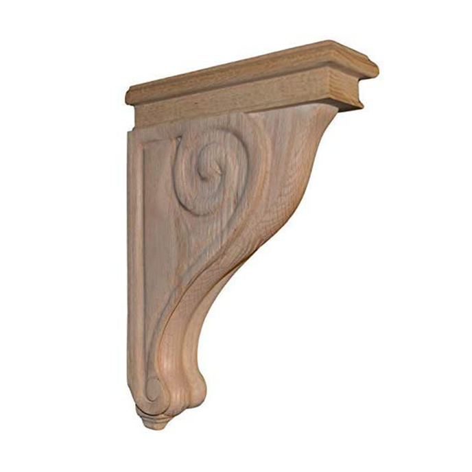 13’ Oak Rosette Large Corbel (C114-Oak-Unf) Corbels & Brackets