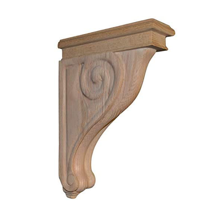 13’ Oak Rosette Large Corbel (C114-Oak-Unf) Corbels & Brackets